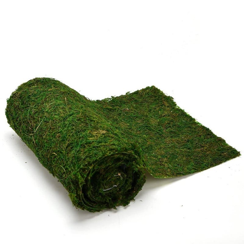 Byher 71" x 12" Dried Moss Table Runner for Party Garden Decoration, Dark Green 30x180CM - Image 1